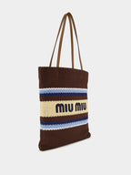 Raffia-Effect Woven Tote Bag
