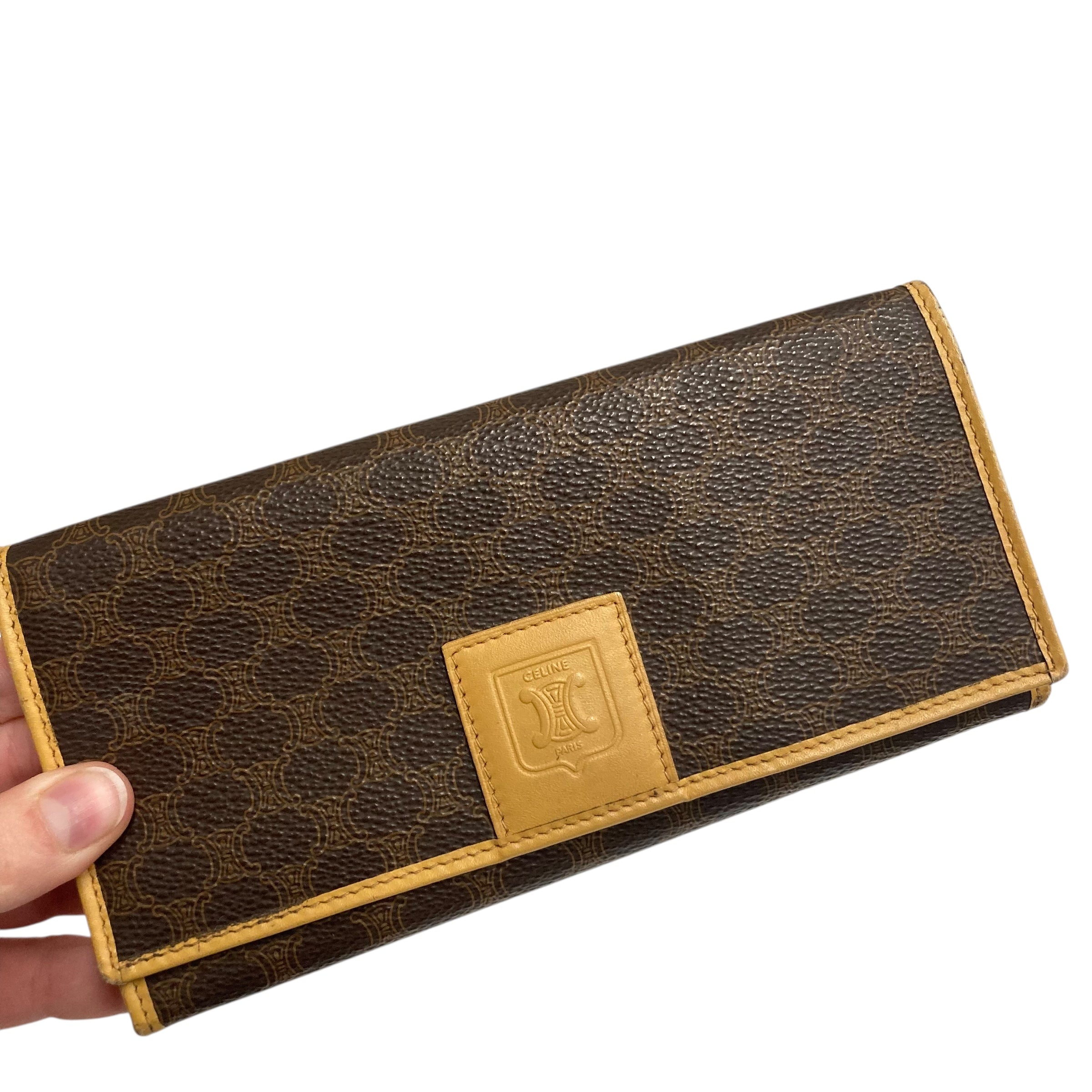 Wallet Luxury Designer By Celine In Brown & Tan, Size:Large