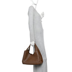 Intrecciato Medium Campana Shoulder Bag Tannin