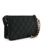 Caviar Quilted Polly Pocket Pouch Black