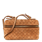 Suede Intrecciato Bang Bang Vanity Case Amber