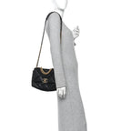Goatskin Quilted Medium Chanel 19 Flap Black