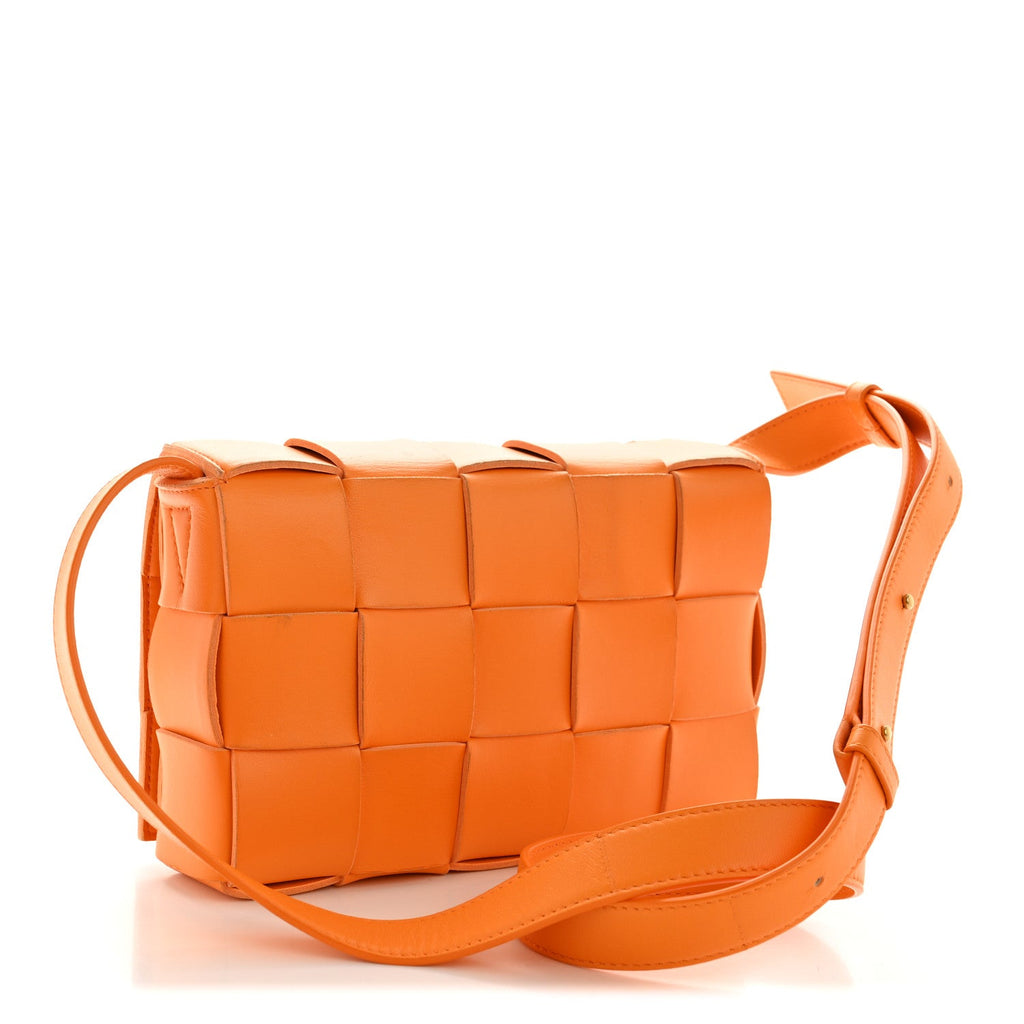 Nappa Maxi Intreccio Cassette Bag Tangerine