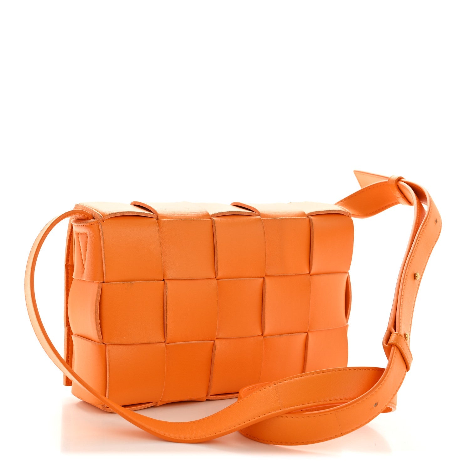 Nappa Maxi Intreccio Cassette Bag Tangerine