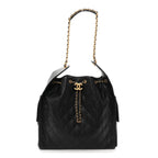 Caviar Quilted Medium Chanel 25 Handbag Black