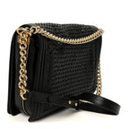 Braided Sheepskin Large Boy Reverso Flap Black