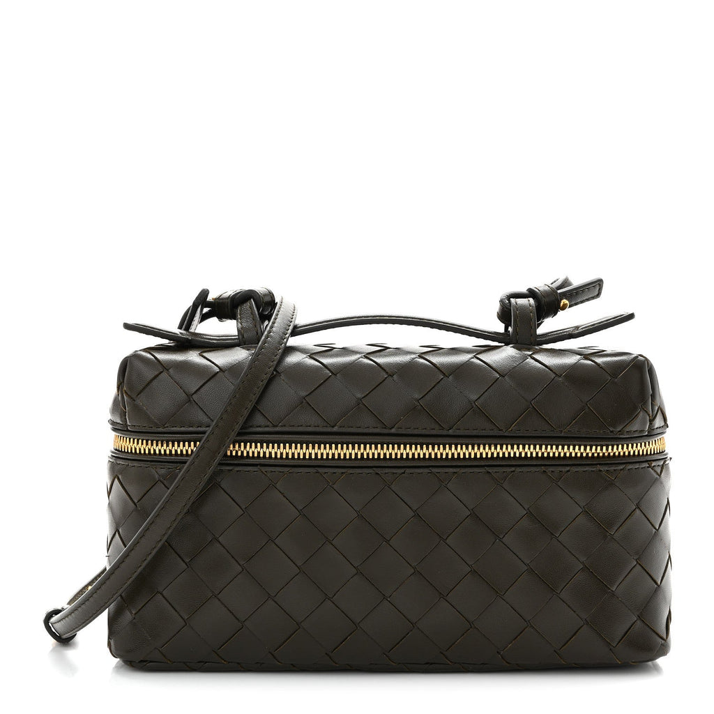 Calfskin Intrecciato Bang Bang Vanity Case Kaki