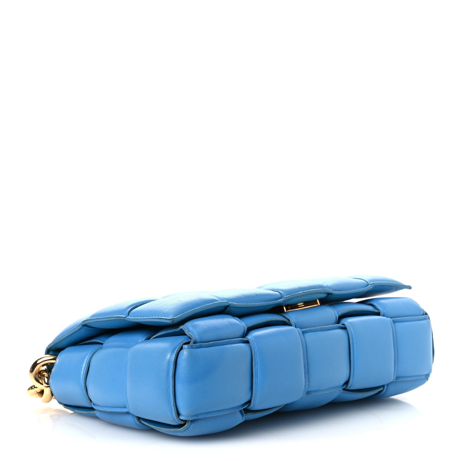Lambskin Maxi Intrecciato Padded Chain Cassette Crossbody Bag Swimming Pool
