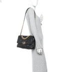 Goatskin Quilted Large Chanel 19 Flap Black