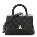 Caviar Quilted Extra Mini Coco Handle Flap Black