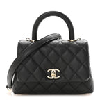 Caviar Quilted Extra Mini Coco Handle Flap Black