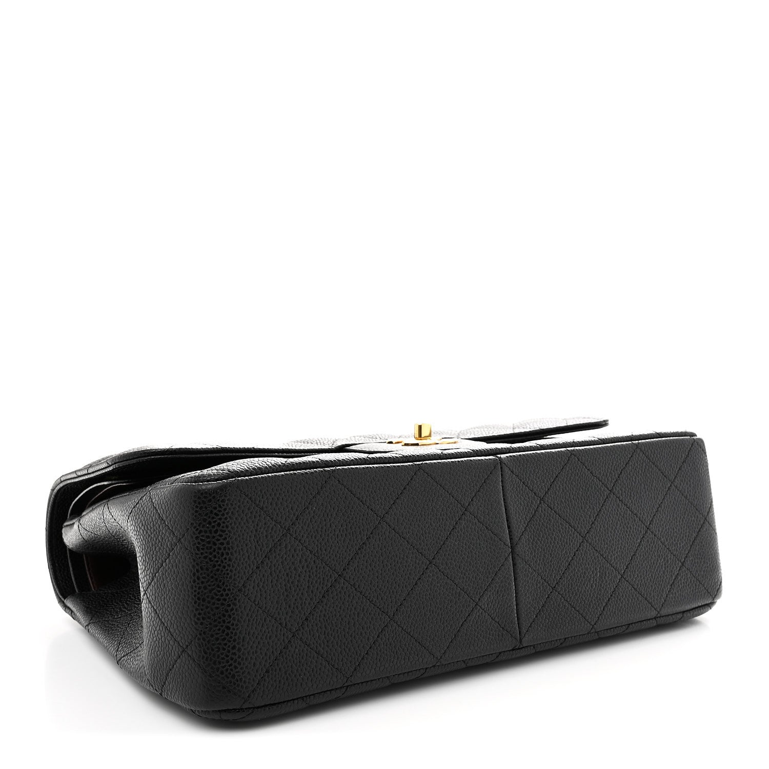 Caviar Quilted Jumbo Double Flap Black