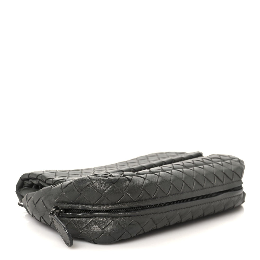 Nappa Intrecciato Small Chain Crossbody Light Grey