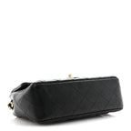 Lambskin Quilted Mini Coco Charms Rectangular Flap Black