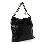 Shiny Calfskin Quilted Chanel 22 Black White