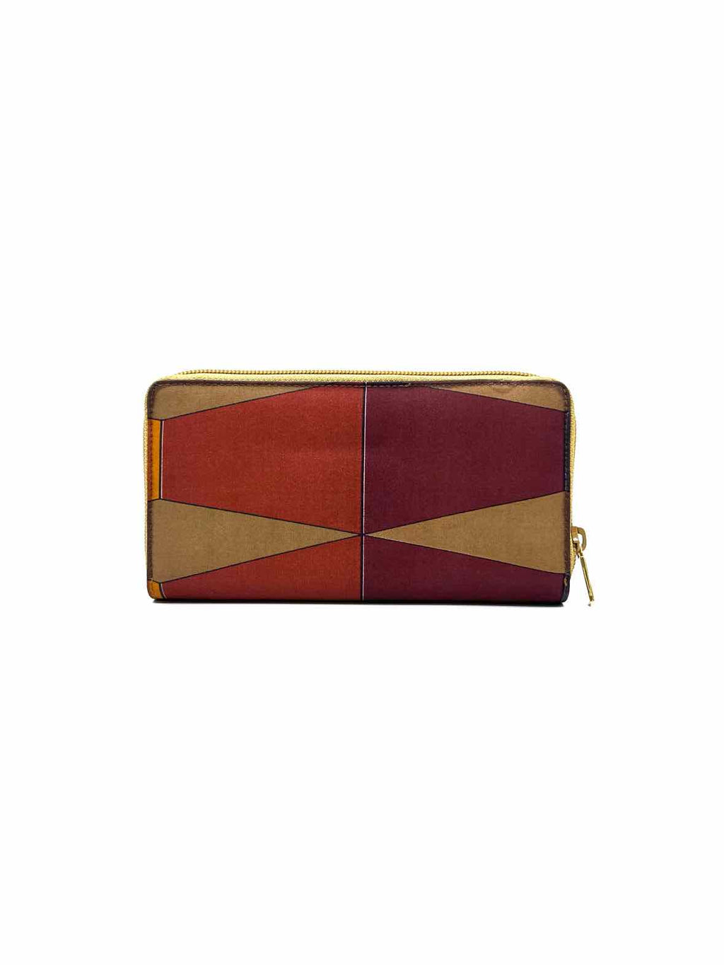 GUCCI Continental Burnt Orange Fabric Geometric Wallet