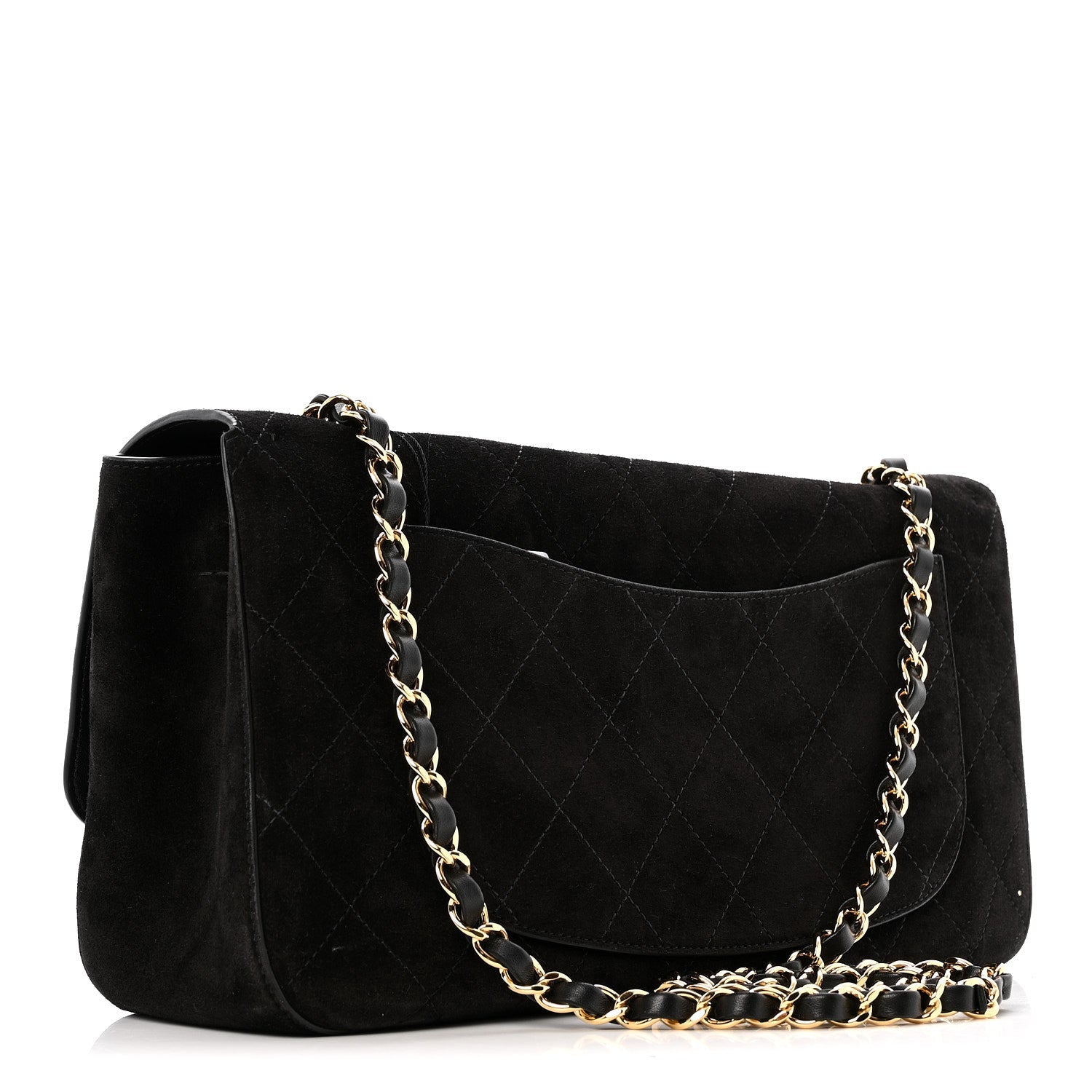 Suede Calfskin Small Souplissimo Maxi Flap Black