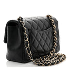 Lambskin Quilted Mini Rectangular Flap Black
