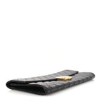 Metallic Aged Calfskin Quilted Paris Hamburg Clutch Black