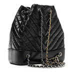 Aged Calfskin Chevron Quilted Small Gabrielle Backpack Black