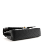 Lambskin Quilted Medium Double Flap Black