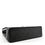 Lambskin Quilted XL Jumbo Single Flap Black