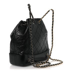 Aged Calfskin Quilted Small Gabrielle Backpack Black