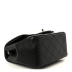 Lambskin Quilted Mini Square Flap Black