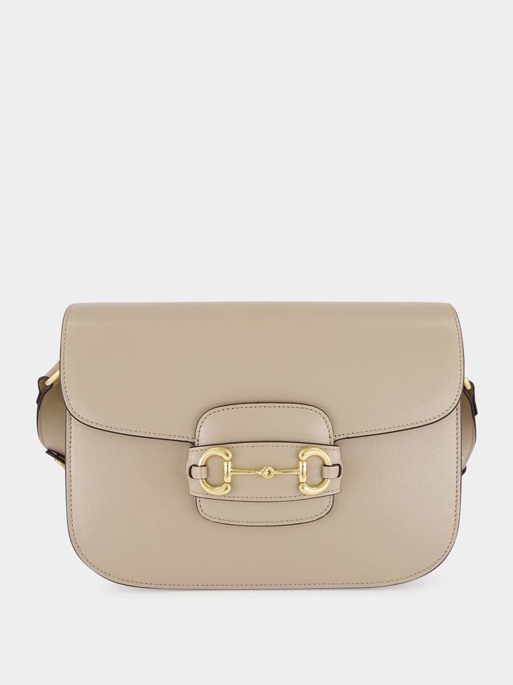 Oatmeal Leather Horsebit Shoulder Bag