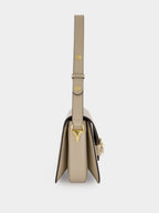 Oatmeal Leather Horsebit Shoulder Bag