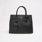 Prada Medium Black / Red Double Tote Bag