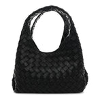 Nappa Intrecciato Small Campana Shoulder Bag Black