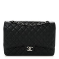 Caviar Quilted Maxi Double Flap Black