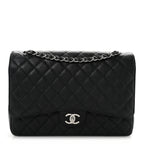 Caviar Quilted Maxi Double Flap Black