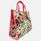 Flora Print Medium Tote Pink Trim