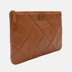 Zip Pouch Quilted Leather