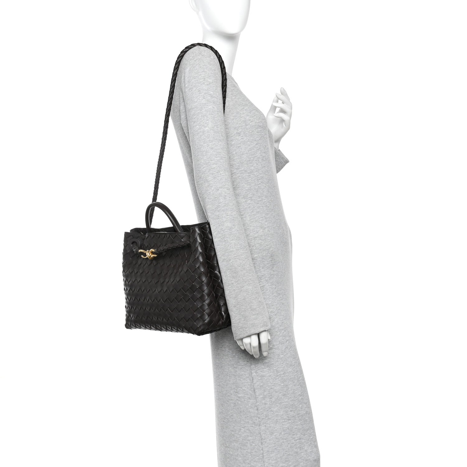 Nappa Intrecciato Medium Andiamo Shoulder Bag Fondant