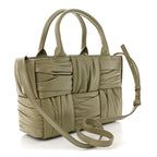 Foulard Intrecciato Pleated Arco Tote Travertine
