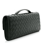 Nappa Intrecciato Long Andiamo Top Handle Clutch Emerald Green