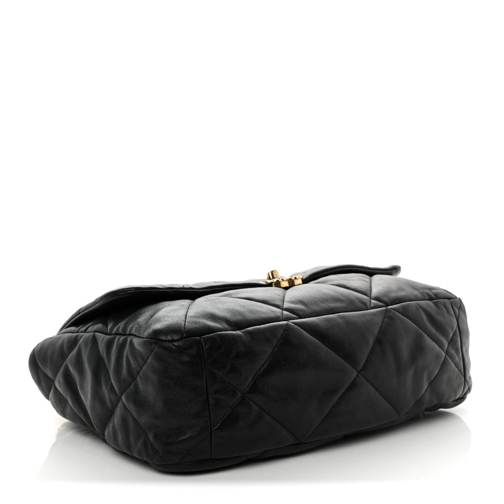 Goatskin Quilted Maxi Chanel 19 Flap Black