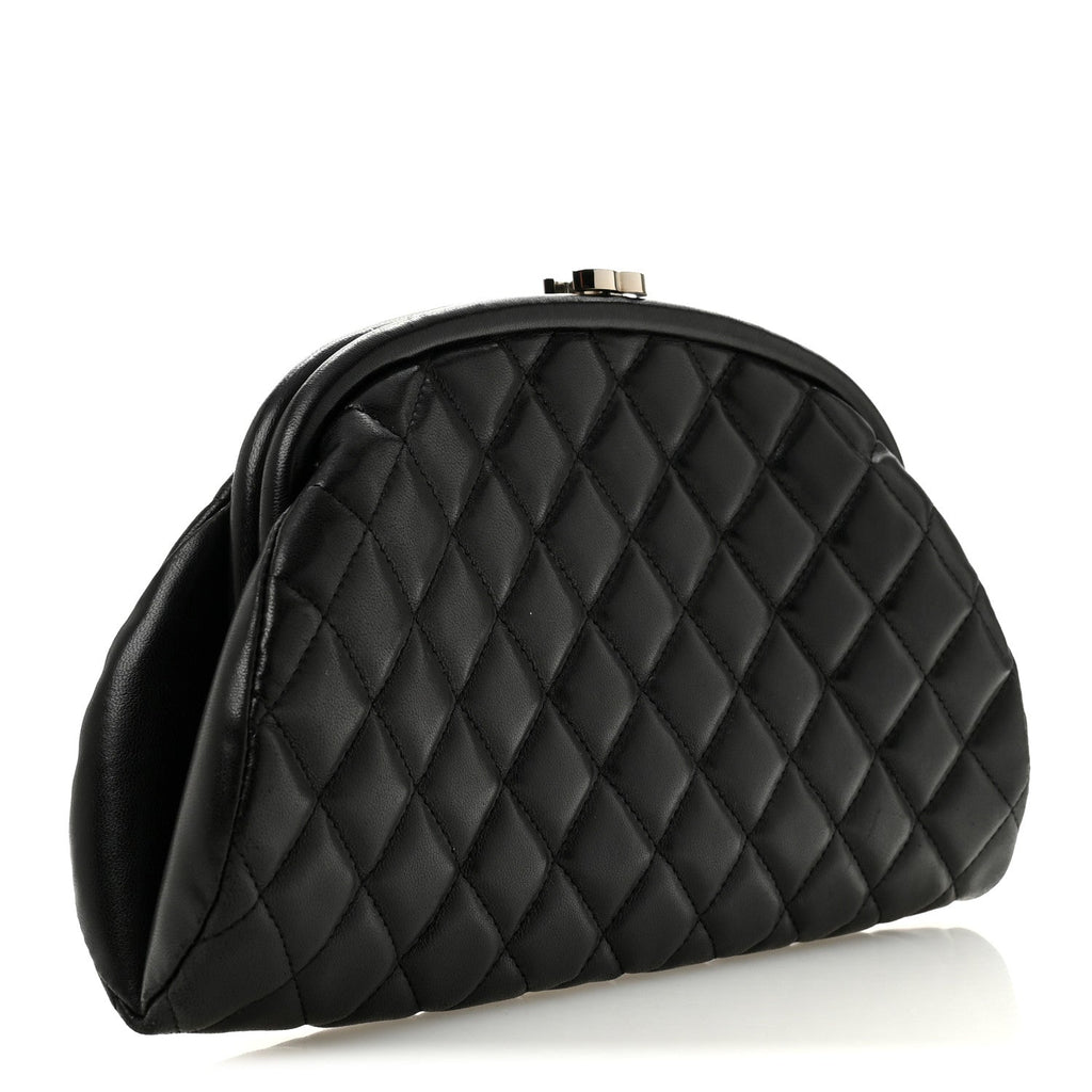 Lambskin Quilted Timeless Clutch Black