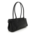 Grained Calfskin Stitched Urban Essentials Small Shopping Bag Black