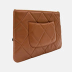 Zip Pouch Quilted Leather