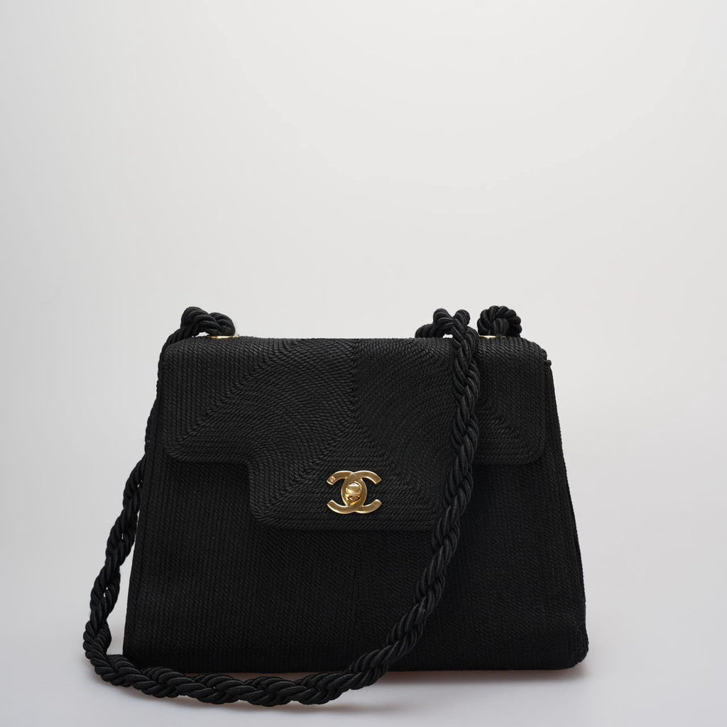 Chanel Vintage Silk Rope Mini Kelly Flap Bag 24K Gold Hardware 1997 Woven