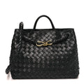 Nappa Intrecciato Medium Andiamo Shoulder Bag Black