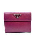 PRADA Red Leather Solid Wallet