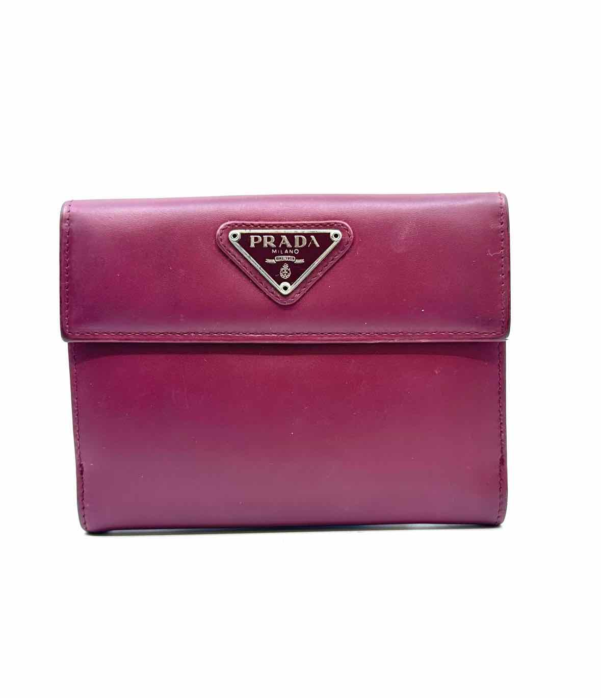 PRADA Red Leather Solid Wallet