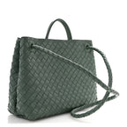 Nappa Intrecciato Medium Andiamo Shoulder Bag Aloe