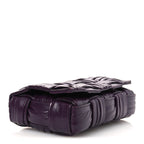 Calfskin Intreccio Plisse Cassette Crossbody Bag Dark Mystic