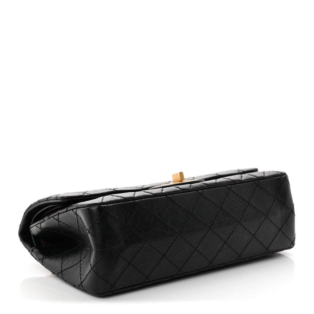 Aged Calfskin Quilted 2.55 Reissue 225 Flap Black